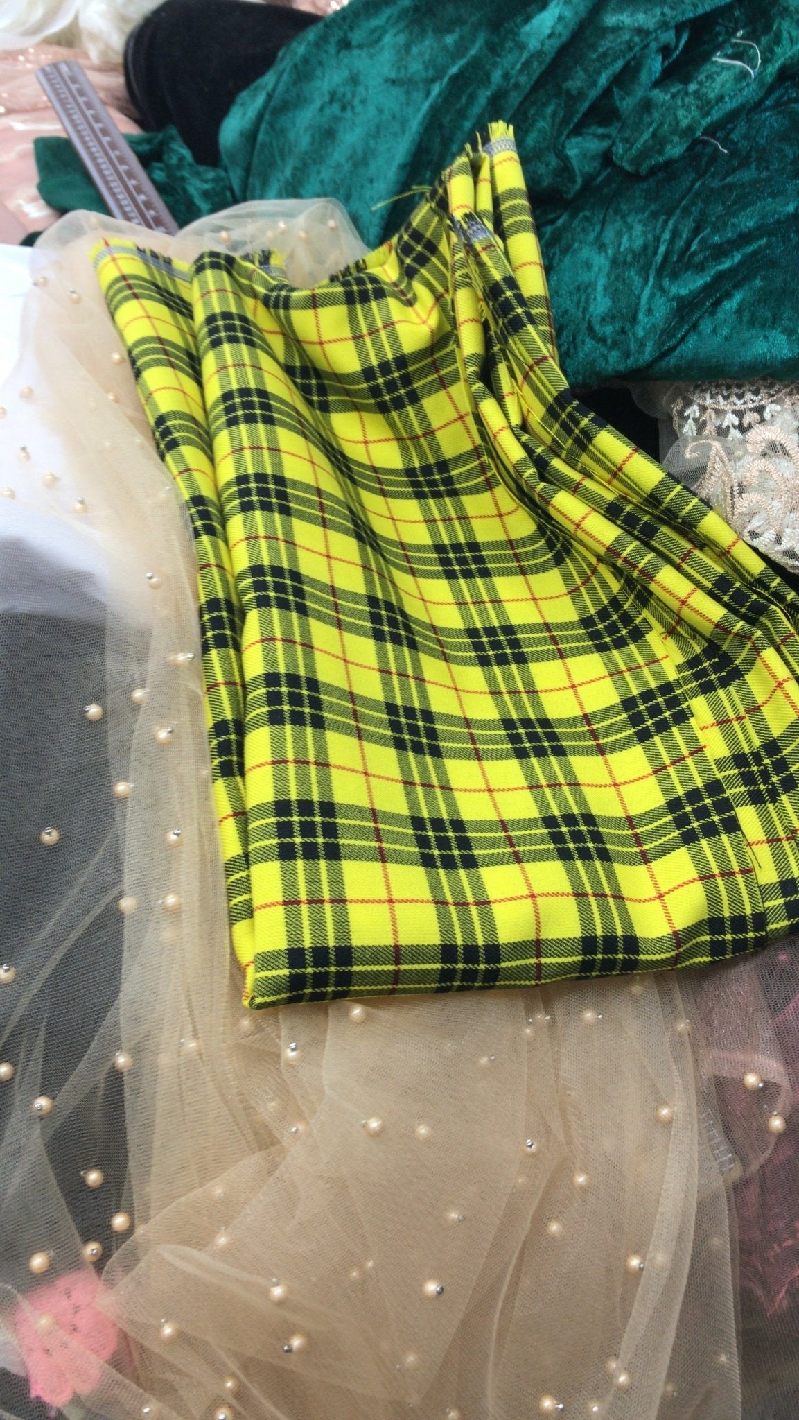 Fashion Tartan Check Polyviscose Dress Fabric 60" - Bull Ring Fabrics