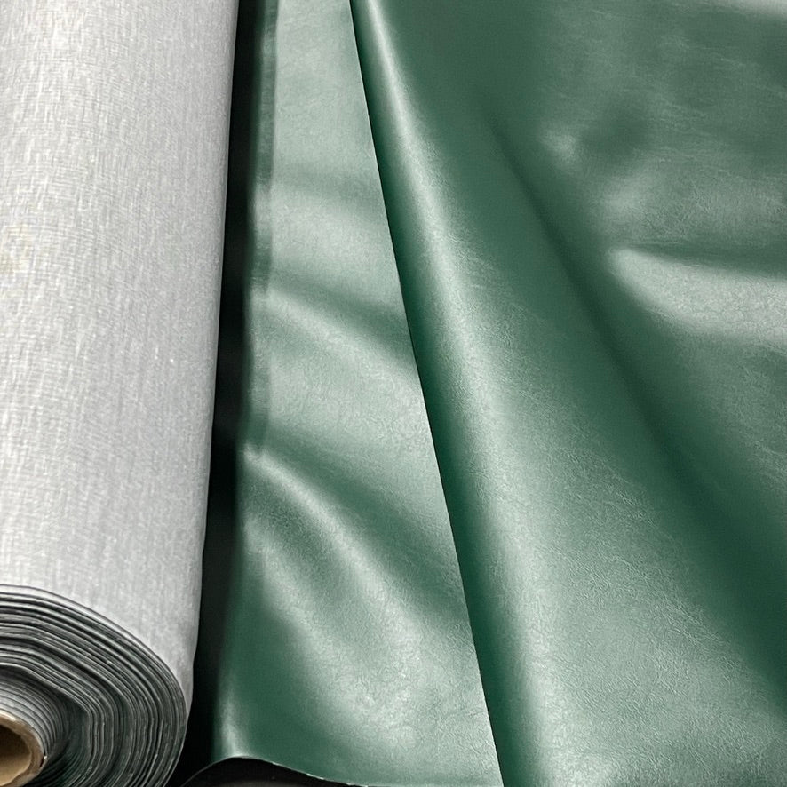 Faux Leather Vinyl Fabric Upholstery Car Seating 54", Nevada Green - Bull Ring Fabrics