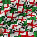 FIFA World Cup Polycotton Fabric England Flags Football Bunting Craft 45" - Bull Ring Fabrics
