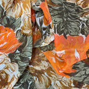Floral Chiffon Fabric Orange Floral Flowers Print Dress Scarf Hijab - Bull Ring Fabrics