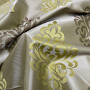 Galaxy Damask Curtain Brocade Fabric 140cm, Green - Bull Ring Fabrics