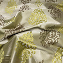 Galaxy Damask Curtain Brocade Fabric 140cm, Green - Bull Ring Fabrics