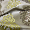 Galaxy Damask Curtain Brocade Fabric 140cm, Green - Bull Ring Fabrics