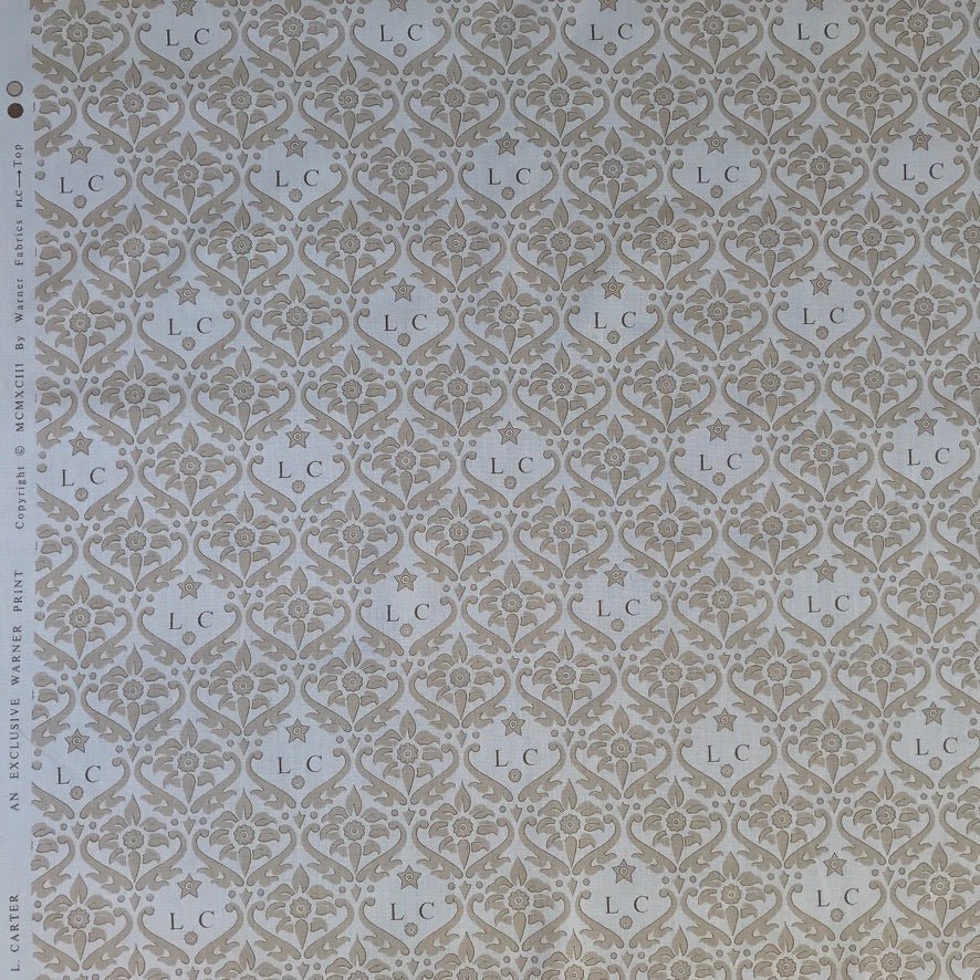 Gold Cotton Print L.Carter LC Damask Warner Fabrics - Bull Ring Fabrics