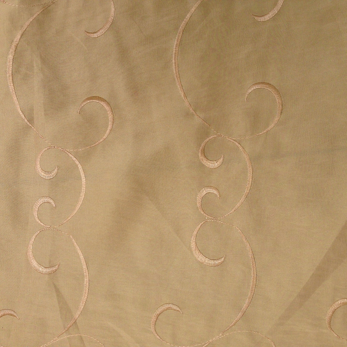 Gold Swirls Embroidery Taffeta Dress Craft Fabric - Bull Ring Fabrics