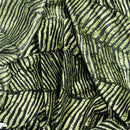 Green Black Zebra Print Velvet Dress Elastic Waist Textured Animal Print - Bull Ring Fabrics