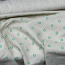 Green Small Floral Daisy Cotton Linen Fabric 54" - Bull Ring Fabrics