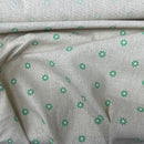 Green Small Floral Daisy Cotton Linen Fabric 54" - Bull Ring Fabrics