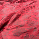 Grey Floral Upholstery Curtain Brocade Fabric 140cm, Red - Bull Ring Fabrics