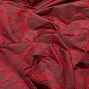 Grey Floral Upholstery Curtain Brocade Fabric 140cm, Red - Bull Ring Fabrics