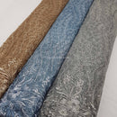 Grey Peal Net LACE Indian Lace Embroidery Blossom Pearls Bridal Dress Fabric - Bull Ring Fabrics