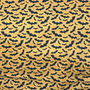 Halloween Black Bats PolyCotton Fabric Dress Craft Spooky Bunting 45" Orange - Bull Ring Fabrics