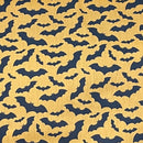 Halloween Black Bats PolyCotton Fabric Dress Craft Spooky Bunting 45" Orange - Bull Ring Fabrics