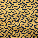 Halloween Black Bats PolyCotton Fabric Dress Craft Spooky Bunting 45" Orange - Bull Ring Fabrics