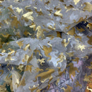 Halloween Gold Ghosts Organza Fabric Draping Decorations 150cm, White - Bull Ring Fabrics