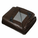 Heavy Duty 10mm Brown & Silver Tarpaulin Cover 2 Pack 12x16ft (3.65m x 4.87m) - Bull Ring Fabrics