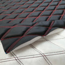Heavy Leather Padded Foam Bentley Diamond Quilted Double Stitch Car Seats Fabric, Red - Bull Ring Fabrics