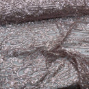 HEAVY SEQUINS LACE NET LACE Embroidery Bridal Wedding New Years Party Dress 54" - Bull Ring Fabrics