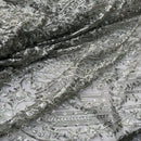 HEAVY SEQUINS LACE NET LACE Embroidery Bridal Wedding New Years Party Dress 54" - Bull Ring Fabrics