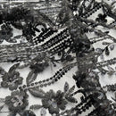 HEAVY SEQUINS LACE NET LACE Embroidery Bridal Wedding New Years Party Dress 54" - Bull Ring Fabrics