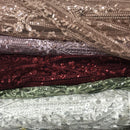 HEAVY SEQUINS LACE NET LACE Embroidery Bridal Wedding New Years Party Dress 54" - Bull Ring Fabrics