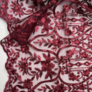 HEAVY SEQUINS LACE NET LACE Embroidery Bridal Wedding New Years Party Dress 54" - Bull Ring Fabrics