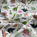 Kids Fun Dinosaurs Print 100% Cotton Poplin Fabric Rose & Hubble 45" - Bull Ring Fabrics