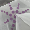 Lilac Starbuzz Velvet Flock Voile Fabric Net Curtain 150cm, White - Bull Ring Fabrics