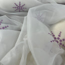 Lilac Starbuzz Velvet Flock Voile Fabric Net Curtain 150cm, White - Bull Ring Fabrics