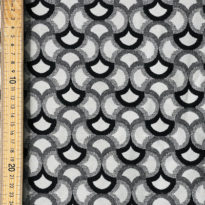 Little Carnival Abstract Tapestry Upholstery Curtain Fabric 140cm, Black/White - Bull Ring Fabrics