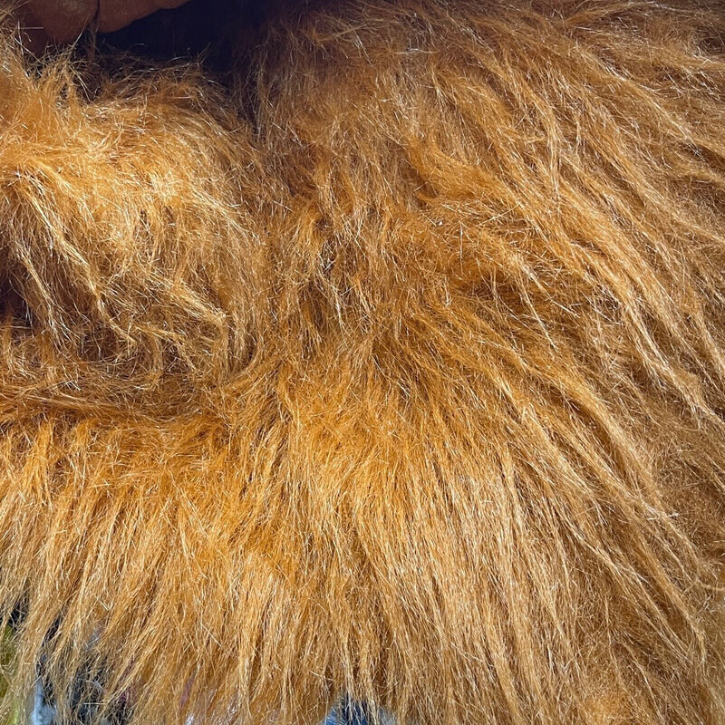 Long Pile Faux Fur Fabric 150cm Wide - Honey Gold - Bull Ring Fabrics