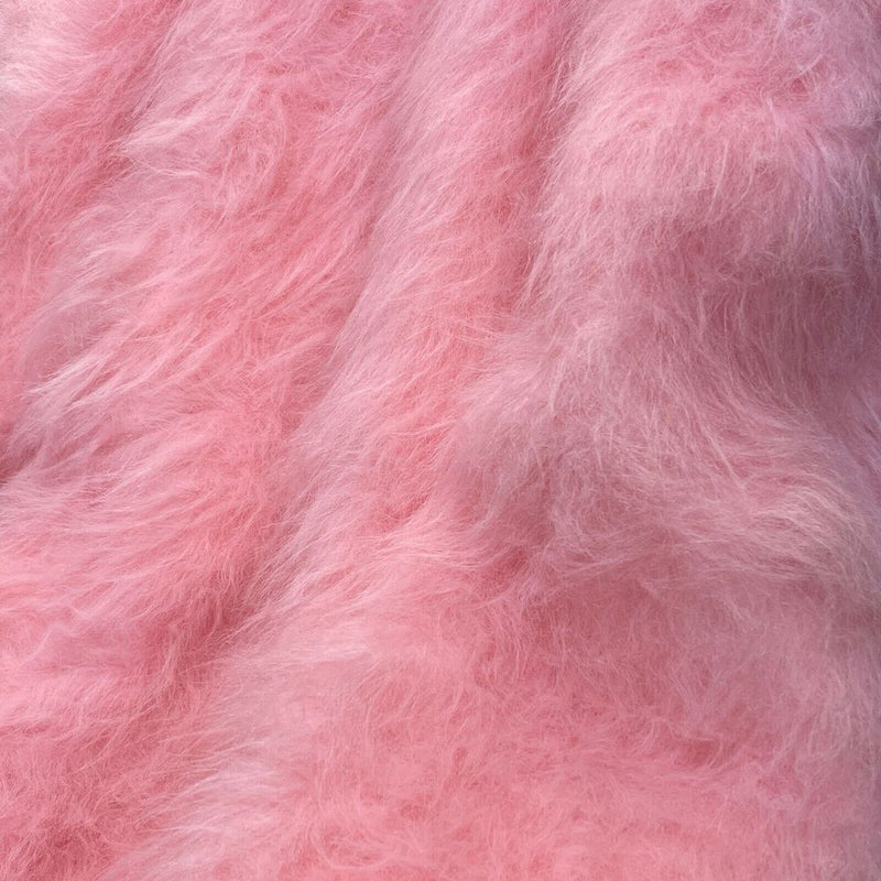 Long Pile Faux Fur Fabric 150cm Wide - Pink - Bull Ring Fabrics