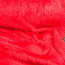 Long Pile Faux Fur Fabric 150cm Wide - Red - Bull Ring Fabrics