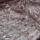LUX Heavy Sequin Lace Embroidery Fabric Bridal Wedding Dress Material 60" GOLD - Bull Ring Fabrics