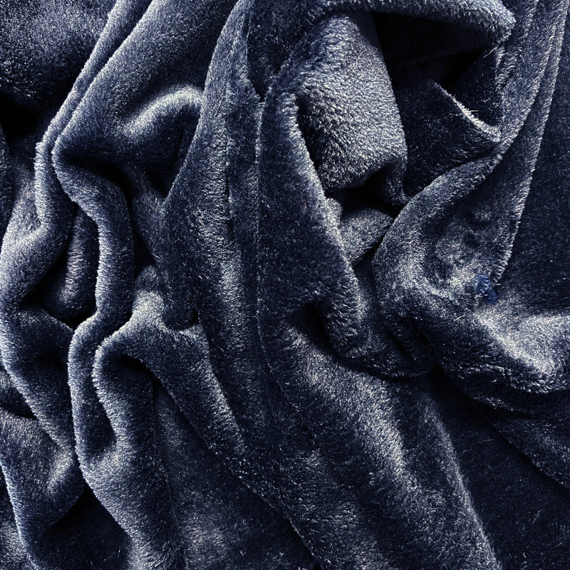 Mary's Lamb Soft Cuddle Fleece Fabric 150cm Navy Blue - Bull Ring Fabrics