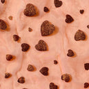 Metallic Glitter Gold Hearts Organza Fabric Dress Draping 150cm, Fluorescent Orange - Bull Ring Fabrics