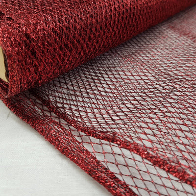 Metallic Lurex Dress Net Tulle Fabric 54" Red - Bull Ring Fabrics