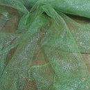 Metallic Silver Lurex Dress Net Fabric 54" Lime Green - Bull Ring Fabrics