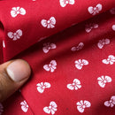 Metallic Silver Tiny Bows Polycotton Fabric 112cm, Red - Bull Ring Fabrics