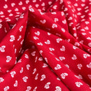 Metallic Silver Tiny Bows Polycotton Fabric 112cm, Red - Bull Ring Fabrics