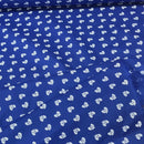 Metallic Silver Tiny Bows Polycotton Fabric 112cm, Royal Blue - Bull Ring Fabrics