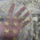 Metallic Stars Dress Net Fabric Tutu Tulle Skirt Costumes 60" - Bull Ring Fabrics