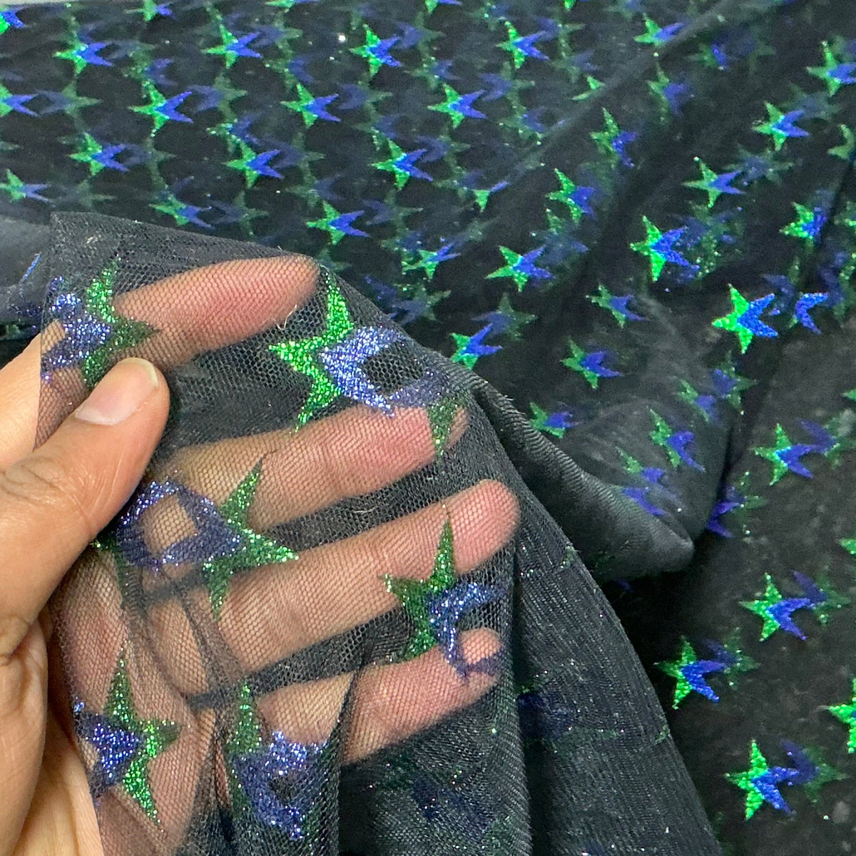 Metallic Stars Dress Net Fabric Tutu Tulle Skirt Costumes 60" - Bull Ring Fabrics