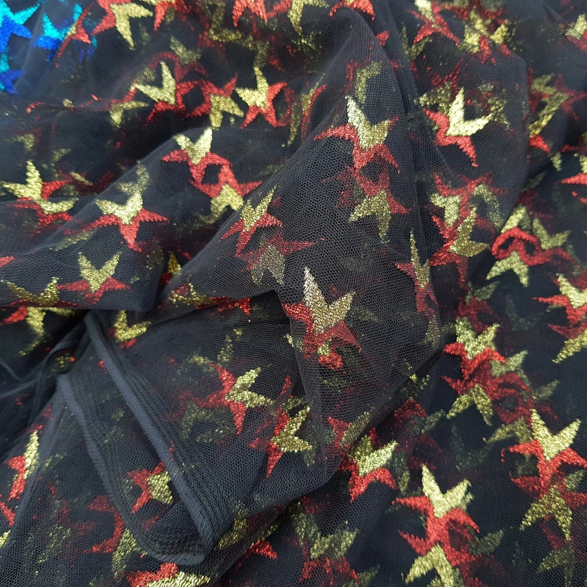 Metallic Stars Dress Net Fabric Tutu Tulle Skirt Costumes 60" - Bull Ring Fabrics
