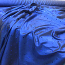 Mirror Sequin Taffeta Fabric Dress Bridal Abaya Gown Material, Navy Shot Black - Bull Ring Fabrics