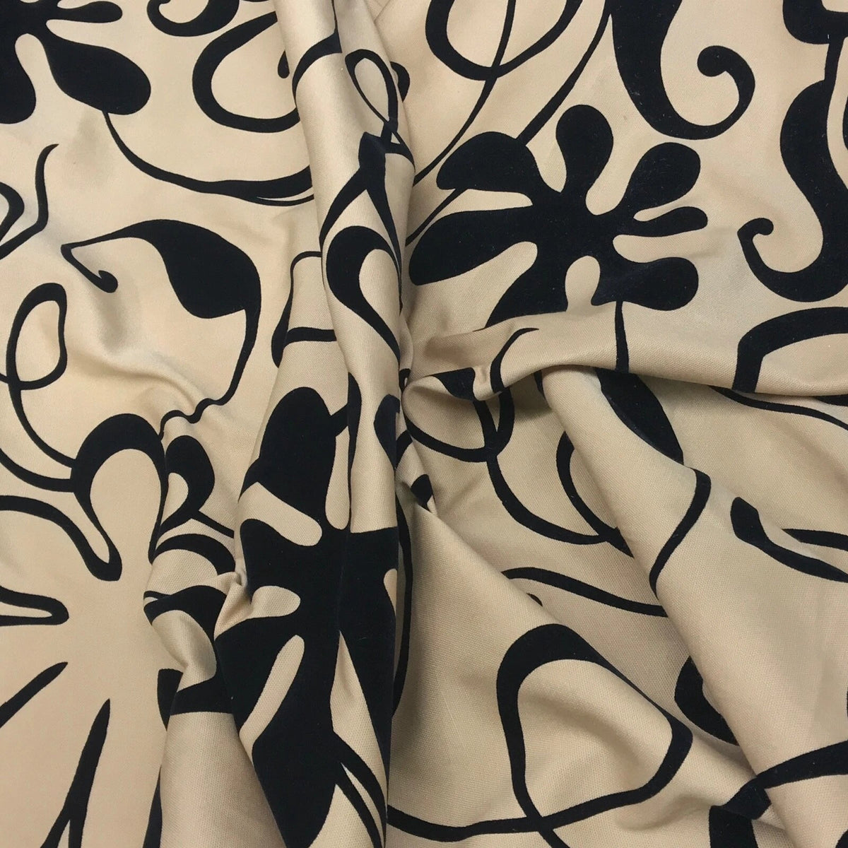 Monaco Cotton Panama Velvet Flocked Fabric Curtain Brocade Upholstery 140cm - Bull Ring Fabrics