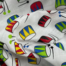 Musical Drums Printed Polycotton Fabric 112cm - Bull Ring Fabrics
