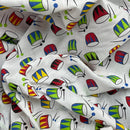 Musical Drums Printed Polycotton Fabric 112cm - Bull Ring Fabrics