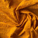 Mustard Cotton Lawn Fabric Broderie Anglaise Paisley Embroidery Sequin Dress 54” - Bull Ring Fabrics