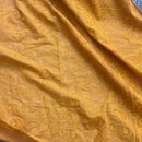 Mustard Cotton Lawn Fabric Broderie Anglaise Paisley Embroidery Sequin Dress 54” - Bull Ring Fabrics